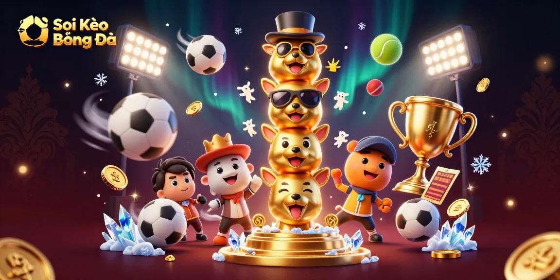 Soi Kèo Bóng Đá showcases dynamic sports betting illustration with vibrant elements.