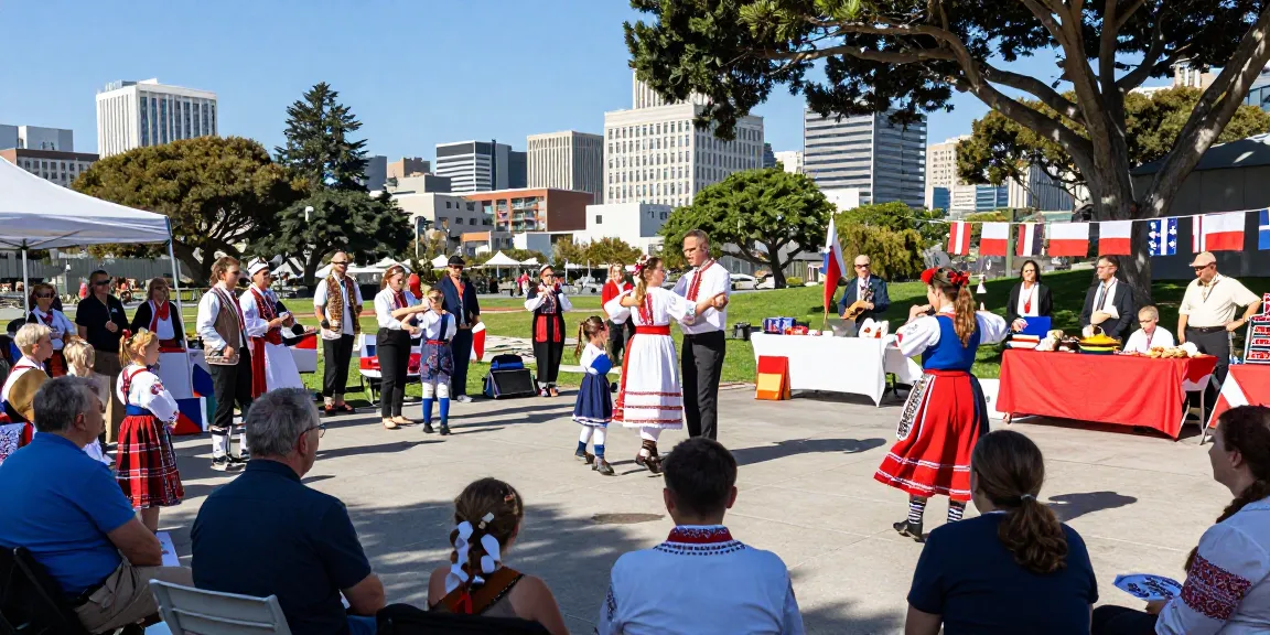 Polish community gathers at https://www.sfpol.com/ event in San Francisco, celebrating culture and heritage.