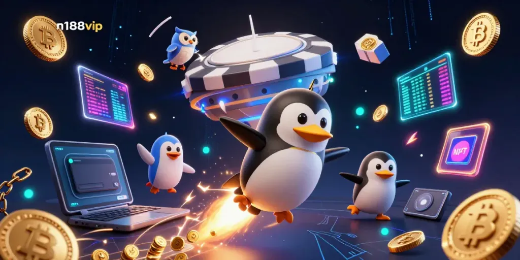 Experience thrilling wins at n188vip with our 3D penguin adventure and casino excitement!