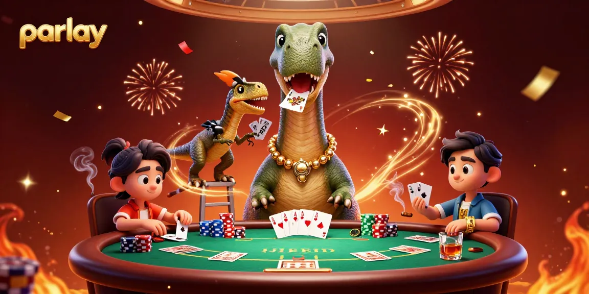 Experience thrilling parlay betting with a vibrant casino scene featuring dynamic characters.
