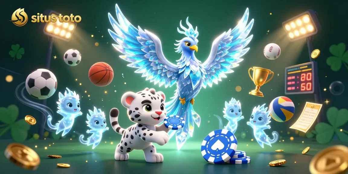 Engage with situs toto through an enchanting illustration featuring vibrant casino elements and dynamic characters.