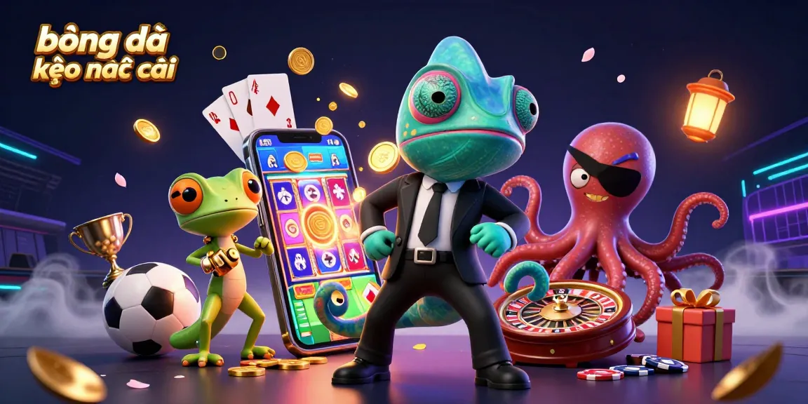 Engage with bóng đá kèo nhà cái as vibrant characters depict the thrill of sports betting.
