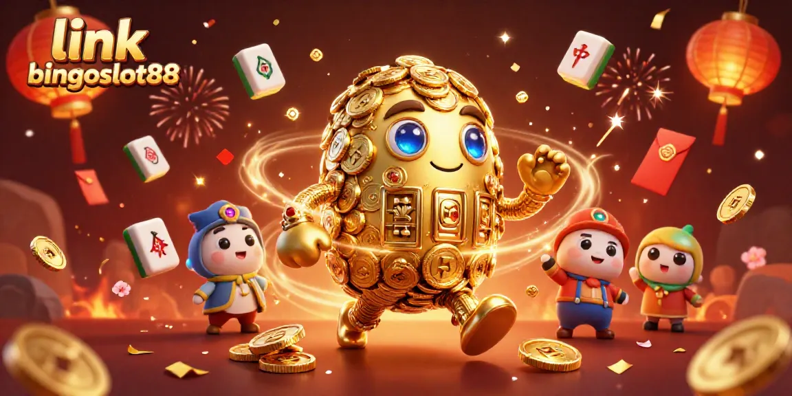 Gulungan berputar dan simbol slot dalam konteks link bingoslot88, suasana kasino yang meriah.