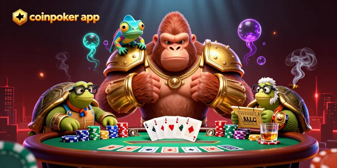 Gioca con la app Coinpoker per vincere al tavolo da poker, mostrando l'azione avvincente e la strategia del gioco.