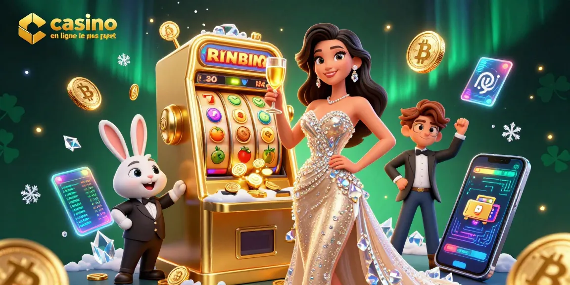 Scène engageante avec une femme trinquant près d'une machine à sous jackpot au casino en ligne le plus payant, remplie de pièces.