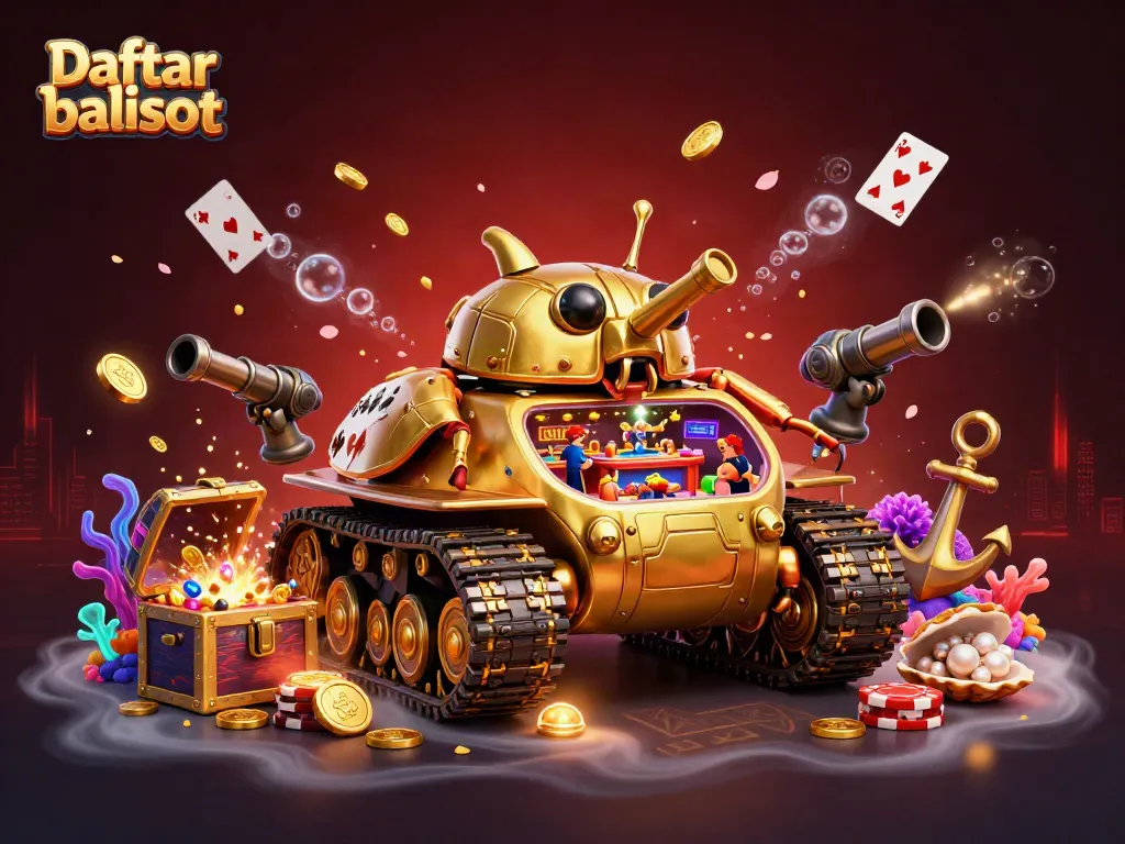 Explore Daftar balisot with an interactive miniature casino experience in a vibrant 3D illustration.