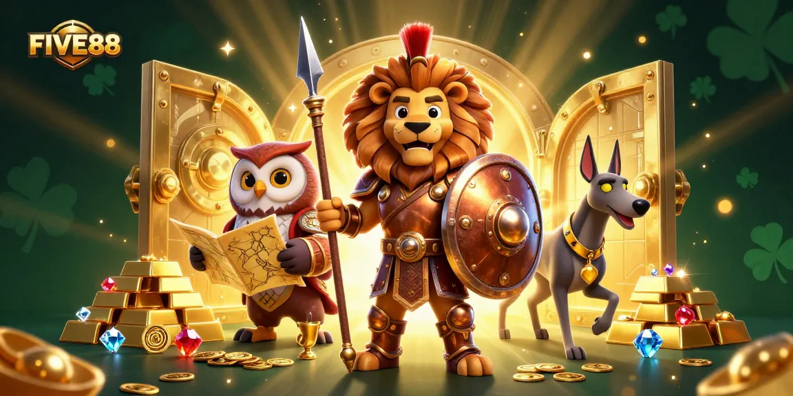 Engage in winning strategies at FIVE88 casino with captivating characters and rich visuals.