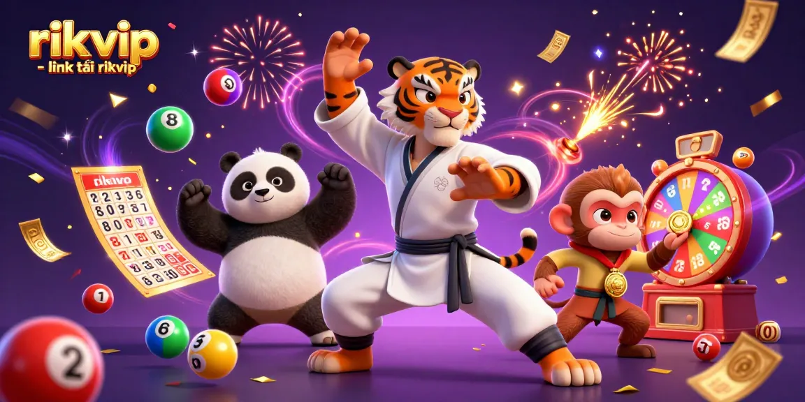 Experience the thrill of gambling with rik vip - link tải rikvip in a vibrant casino adventure featuring playful characters.