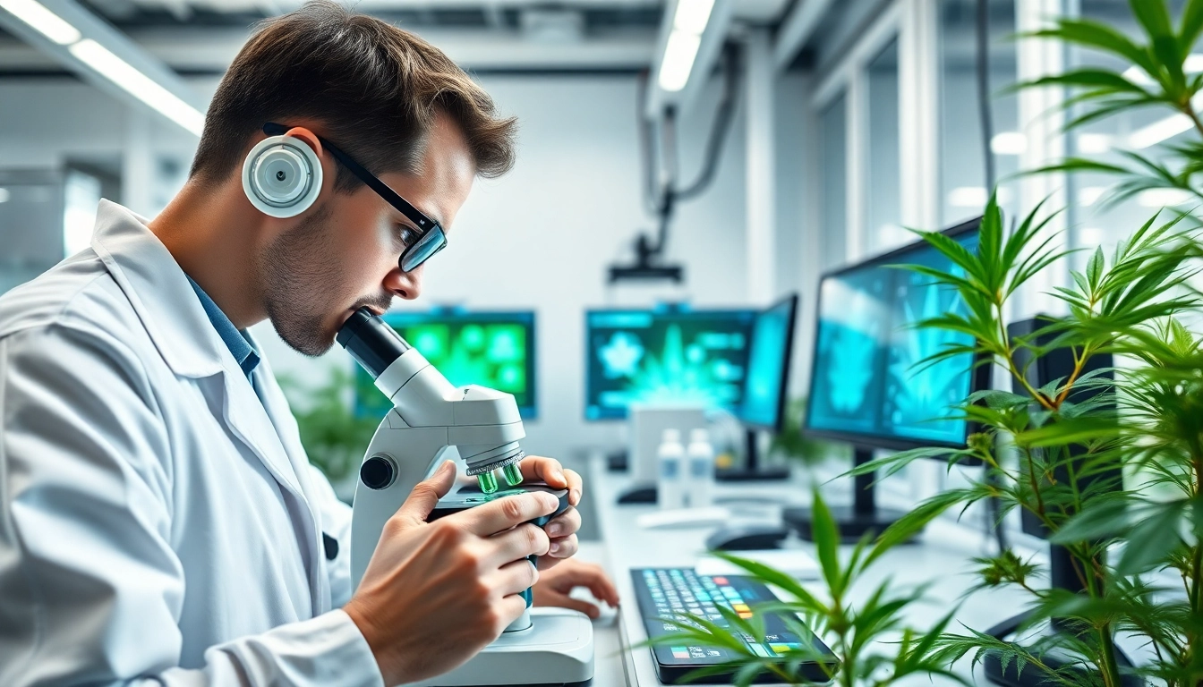 Analyze cannabis technology innovations with geekthc in a modern lab setting.