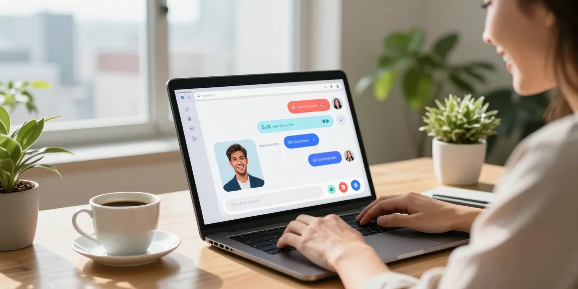 User enjoying a chat experience with crush on ai on their laptop, highlighting interactive AI engagement in a modern workspace.