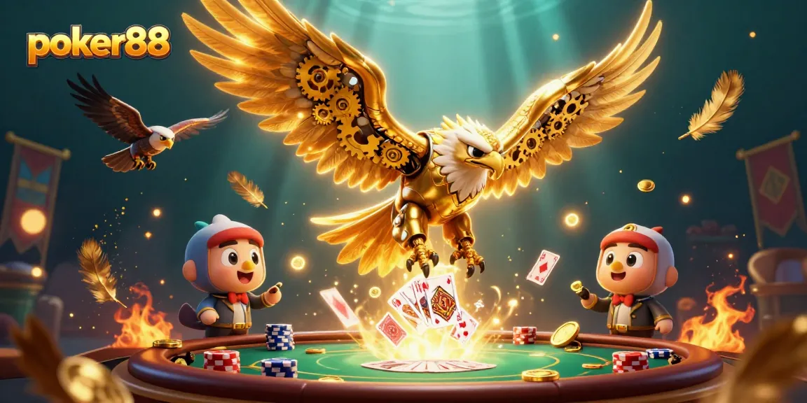 Experience the excitement of poker88 with golden eagle characters in dynamic casino action.