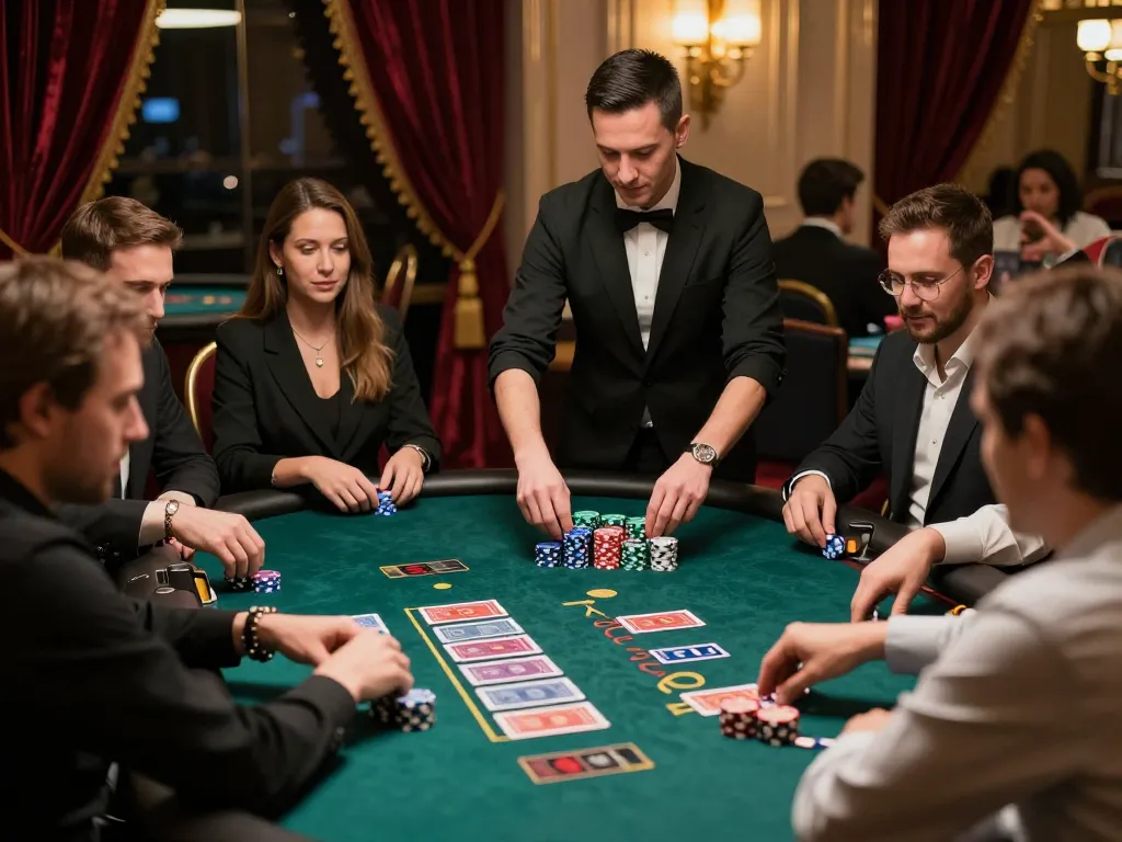 Engaging blackjack gameplay at dn88s live casino, showcasing players and dealer in action.