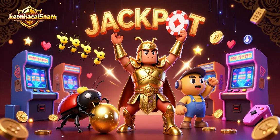 Experience the thrill of keonhacai5nam with a heroic beetle lifting a winning poker chip!
