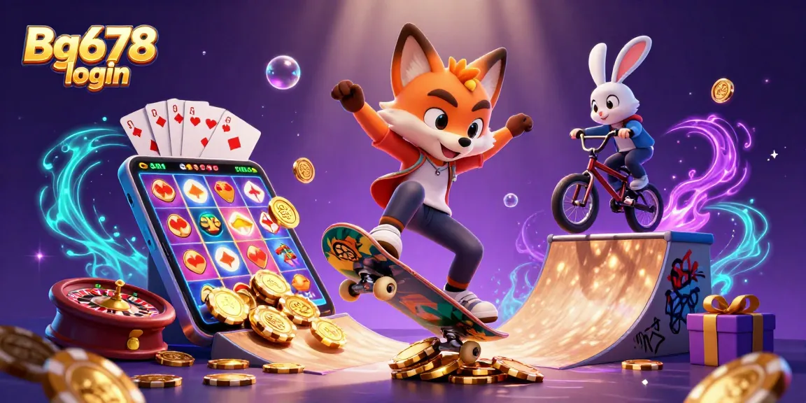 Experience exciting gaming with Bg678 login in this dynamic casino-themed 3D illustration.