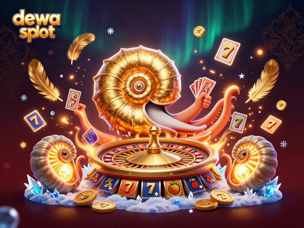 Menangkan jackpot di dewa slot bersama nautilus raksasa berkilau dan simbol slot menggairahkan.