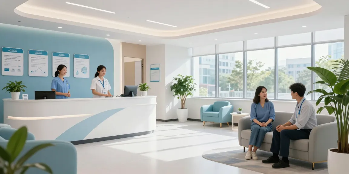 David Hoffmeister reviews illustrating patient care in a modern healthcare clinic environment, depicting trust and compassion.