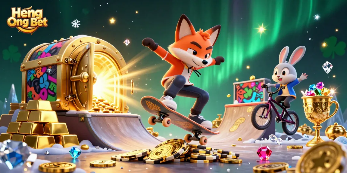 Experience dynamic gameplay at Heng Ong Bet with an energetic casino-themed illustration.