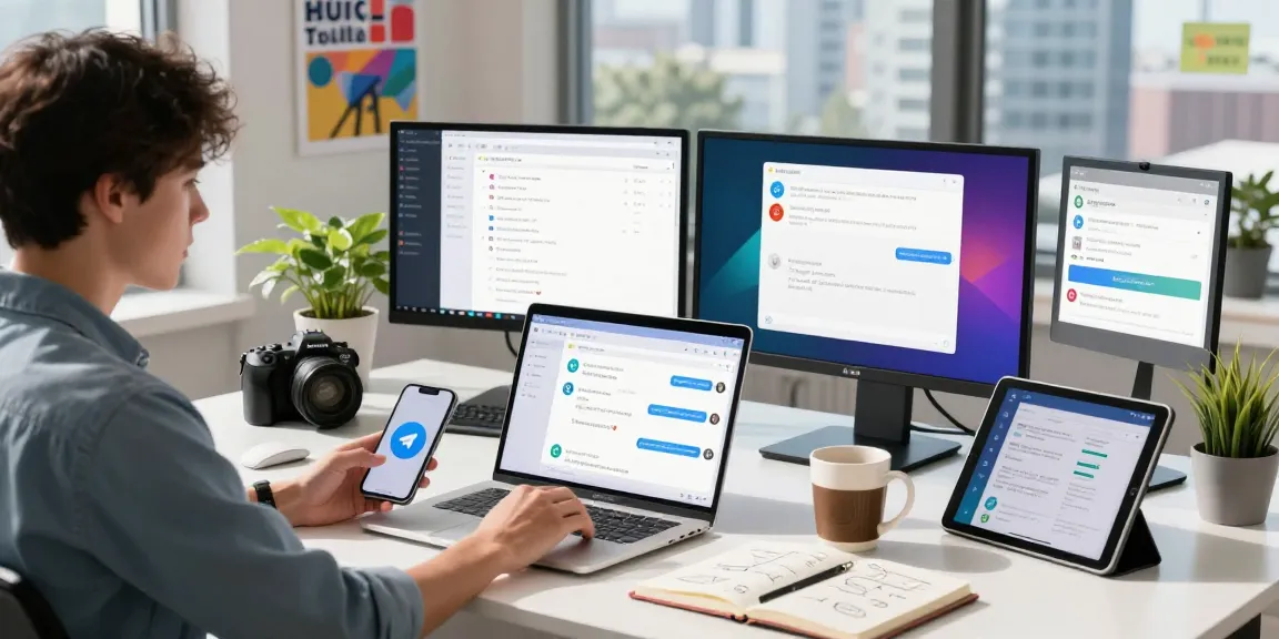 Young professional engaging with the 纸飞机中文版 app in a modern tech workspace, showcasing productivity tools.