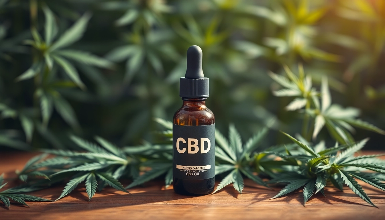 Promote CBD oil with natural elements in a tranquil setting featuring hemp leaves.