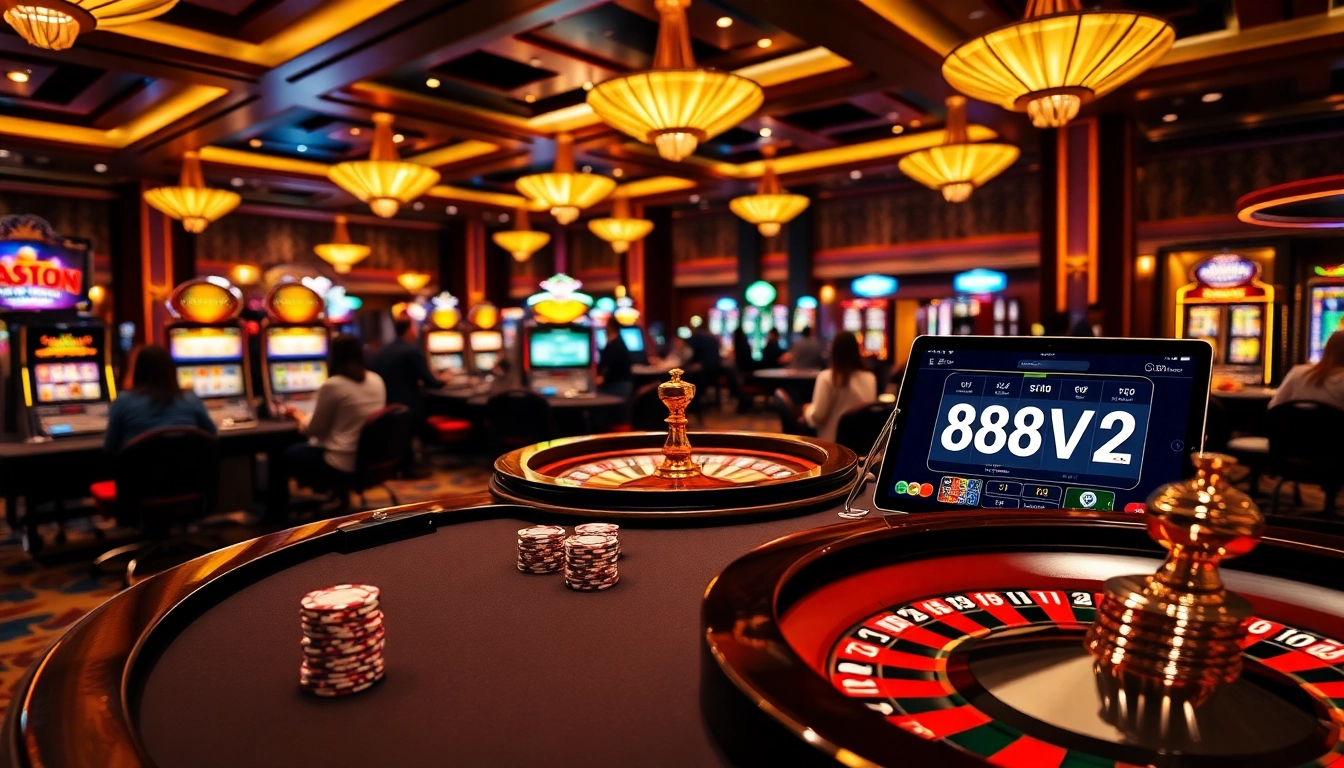 Players enjoying exciting games at 88vv casino, highlighting poker and slot experiences.